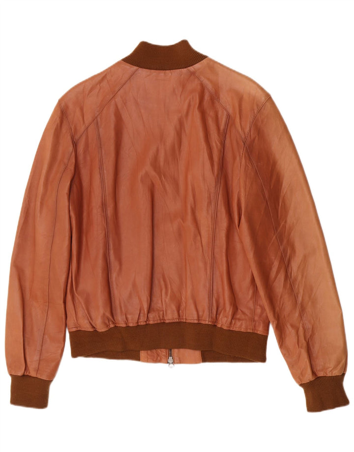 Vimapel Herren Bomber-Lederjacke IT 50 großes braunes Leder