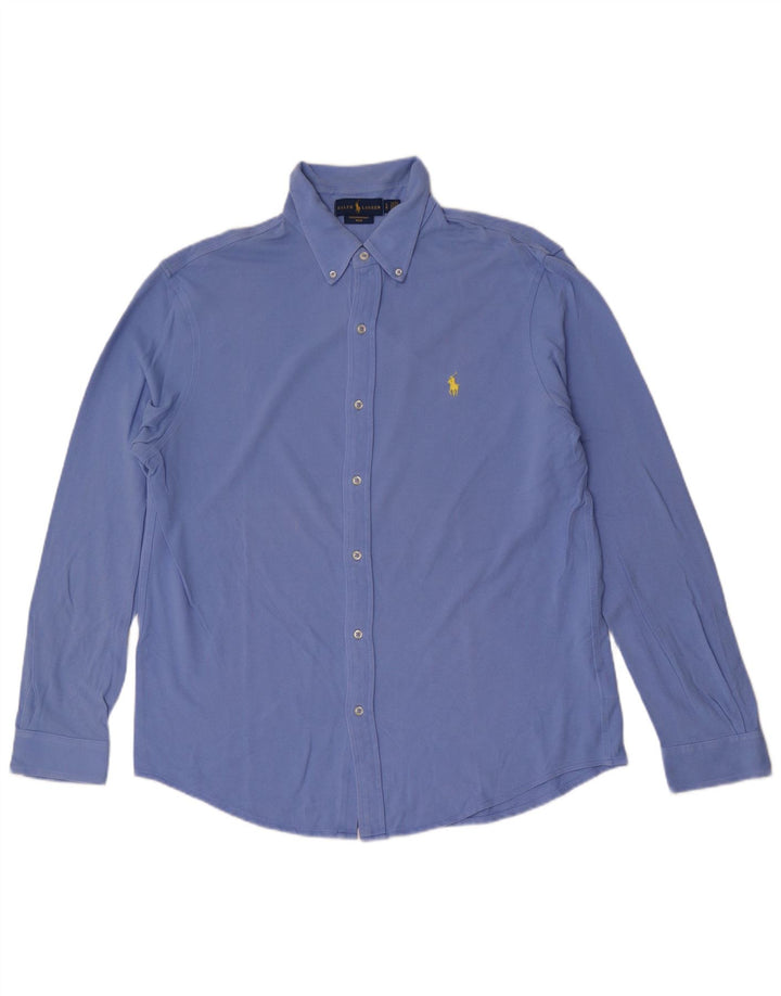Ralph Lauren Herrenhemd, groß, aus blauer Baumwolle