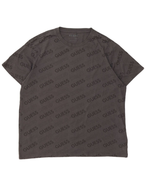 Guess Herren-T-Shirt mit Grafik, 2XL, graue Baumwolle