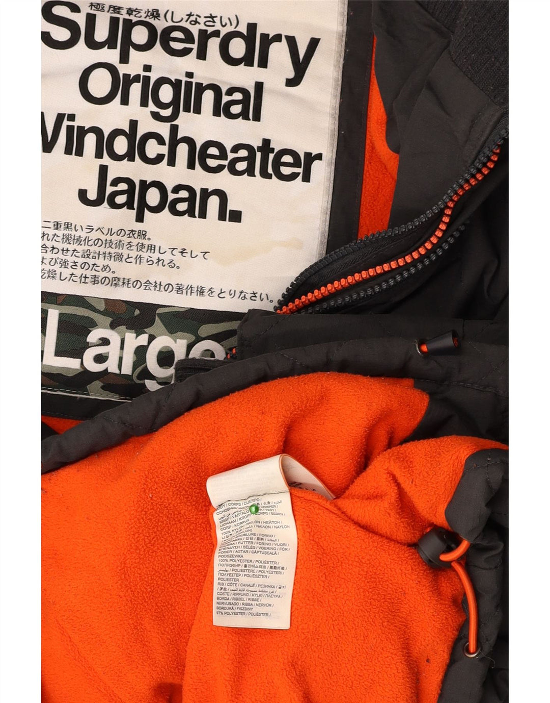 SUPERDRY Herren The Windcheater Graphic Windjacke UK 40 Large Schwarz