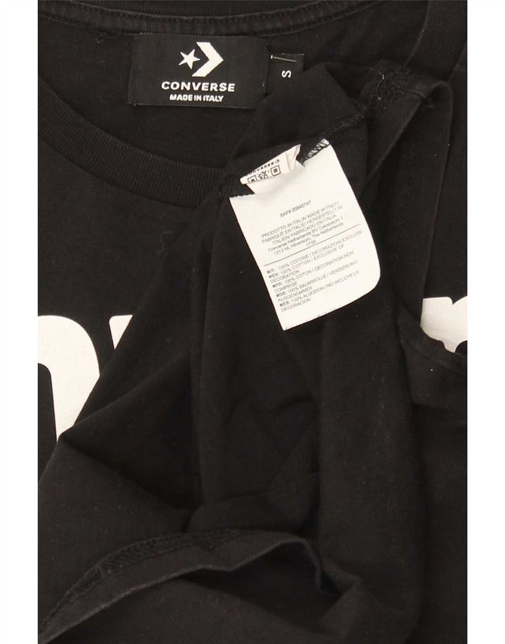 Converse Herren-T-Shirt mit Grafik, Größe S, schwarze Baumwolle