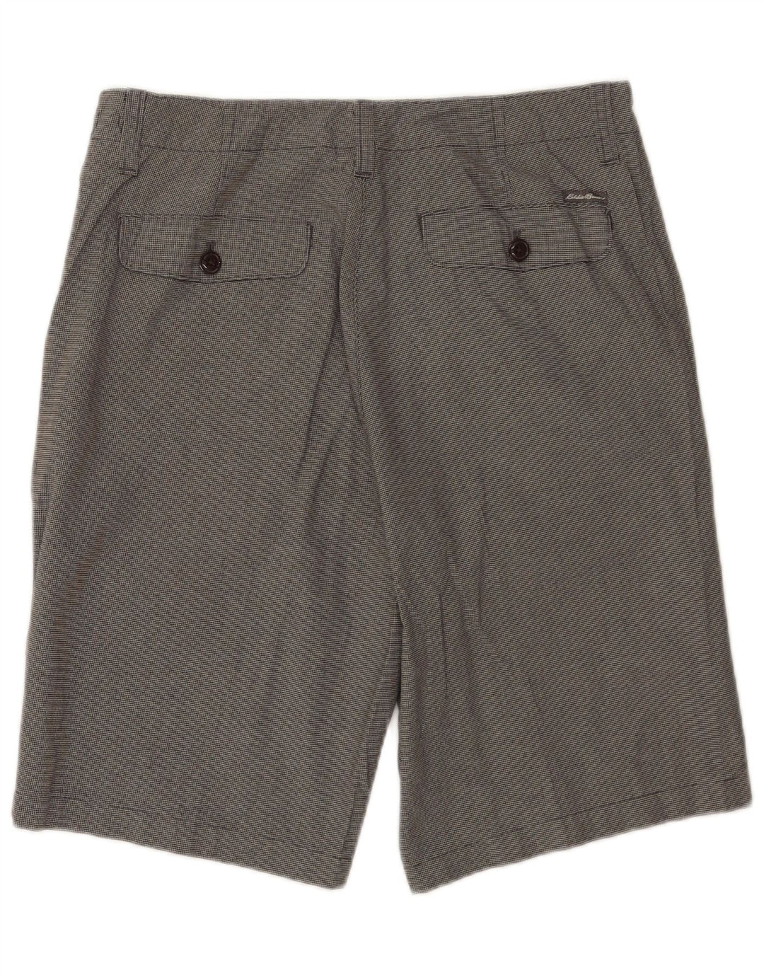 Eddie Bauer Herren Chinoshorts W33 mittelgraue Hahnentritt-Baumwolle