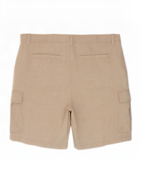 Marks & Spencer Damen Cargoshorts UK 18 XL W38 Beige Leinen