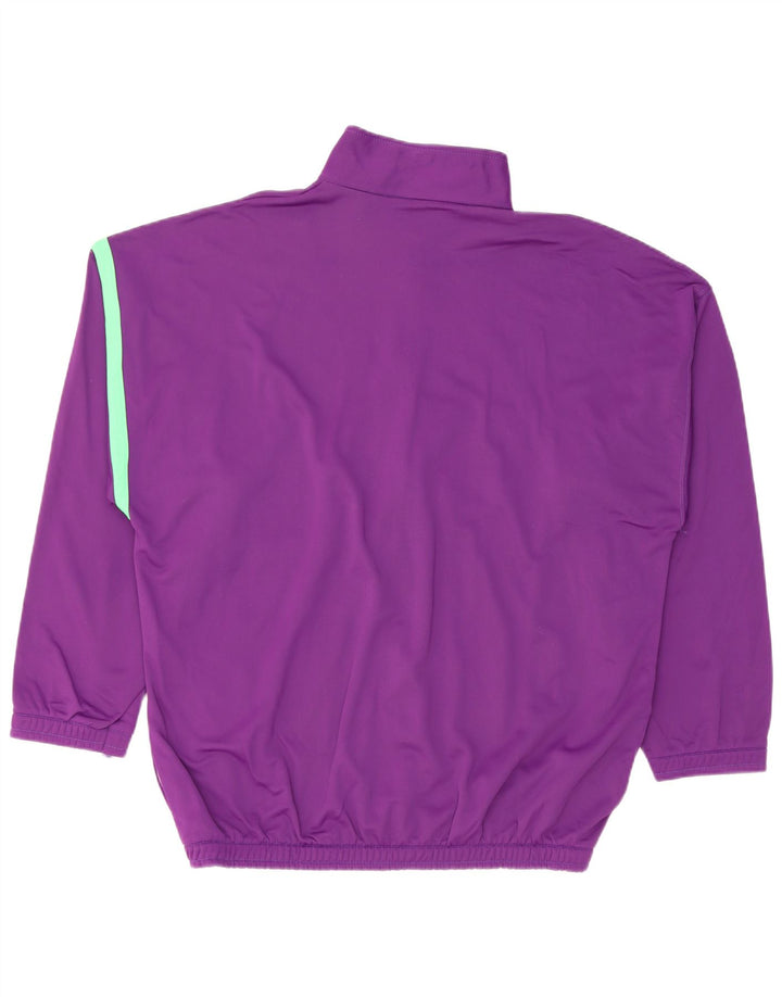 Vintage Herren-Trainingsanzug-Top-Jacke, groß, lila, Farbblock