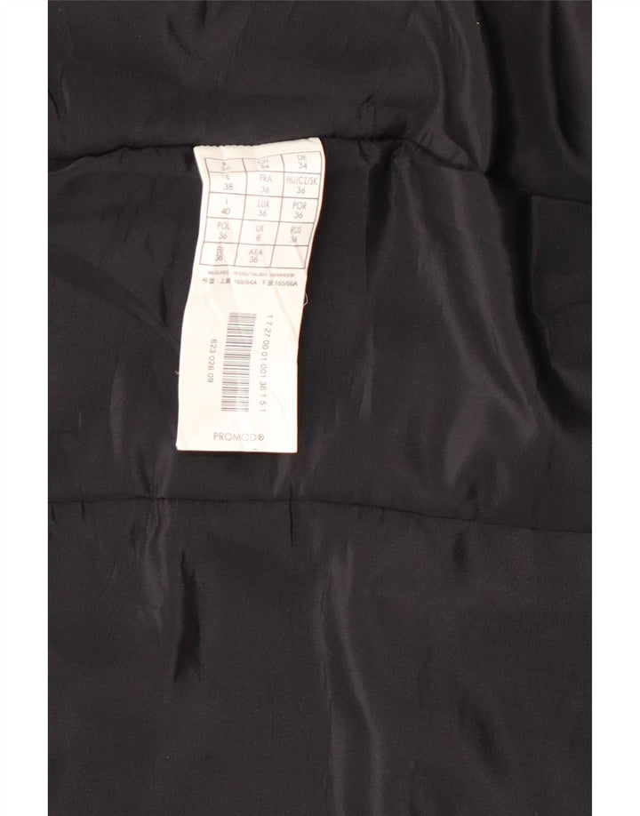 Promod Damen Leder Bikerjacke UK 8 Small Schwarz