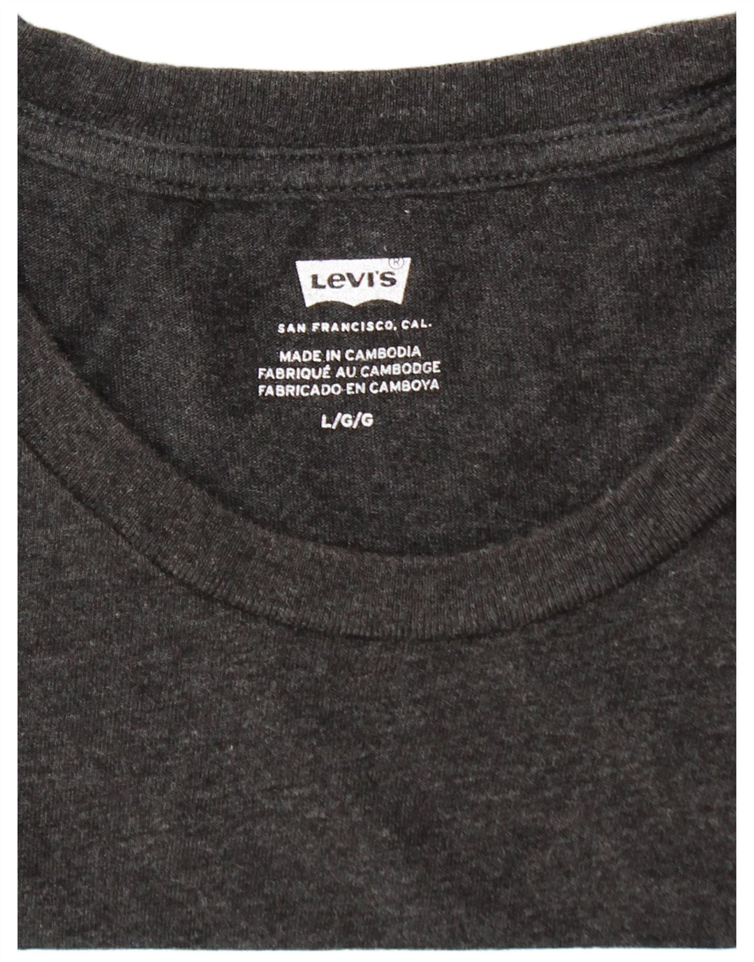 Levi's Herren-T-Shirt mit Grafik, Größe L, aus grauer Baumwolle