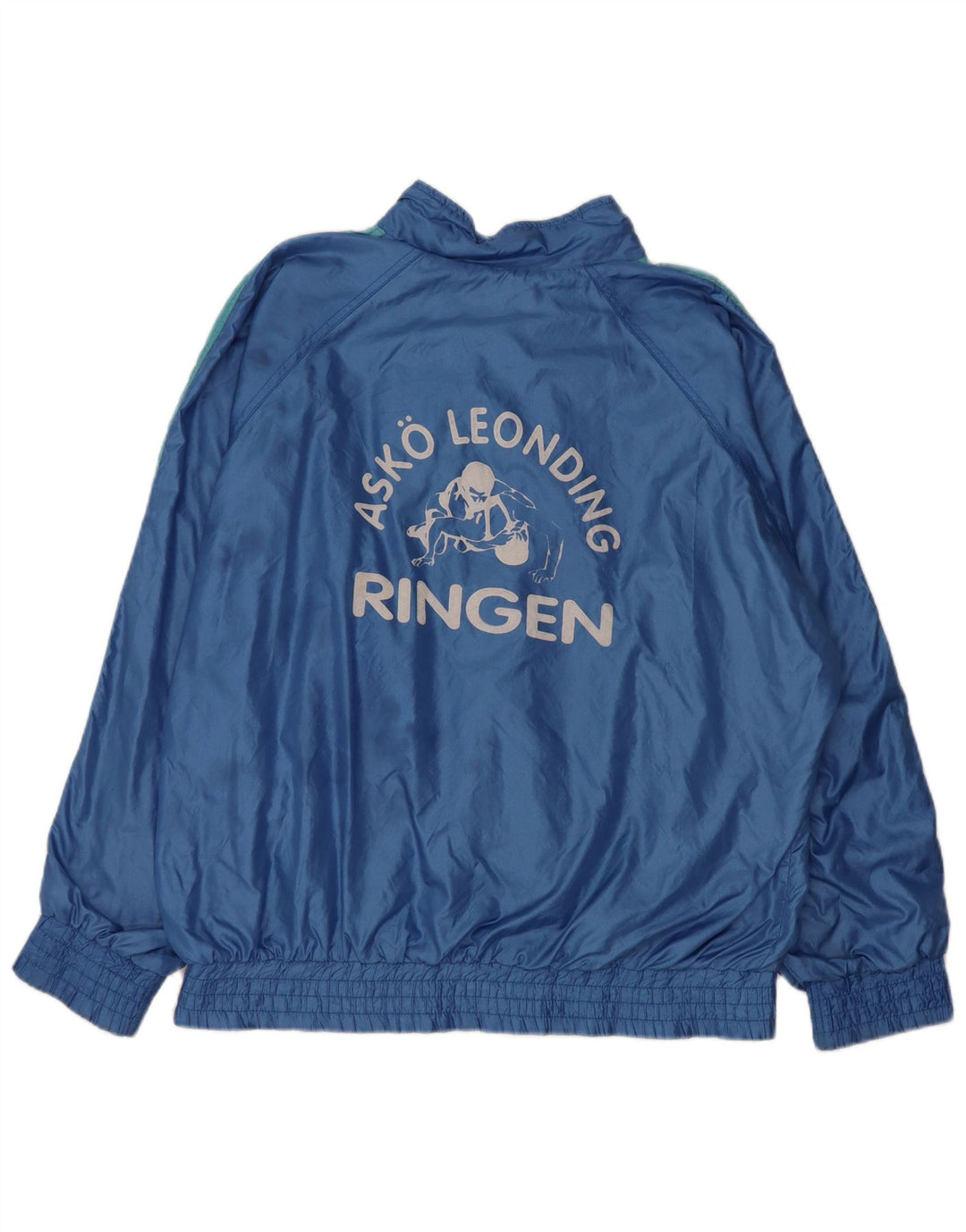 Erima Herren-Trainingsanzugoberteil mit grafischer lockerer Passform, mittelblau, Farbblock