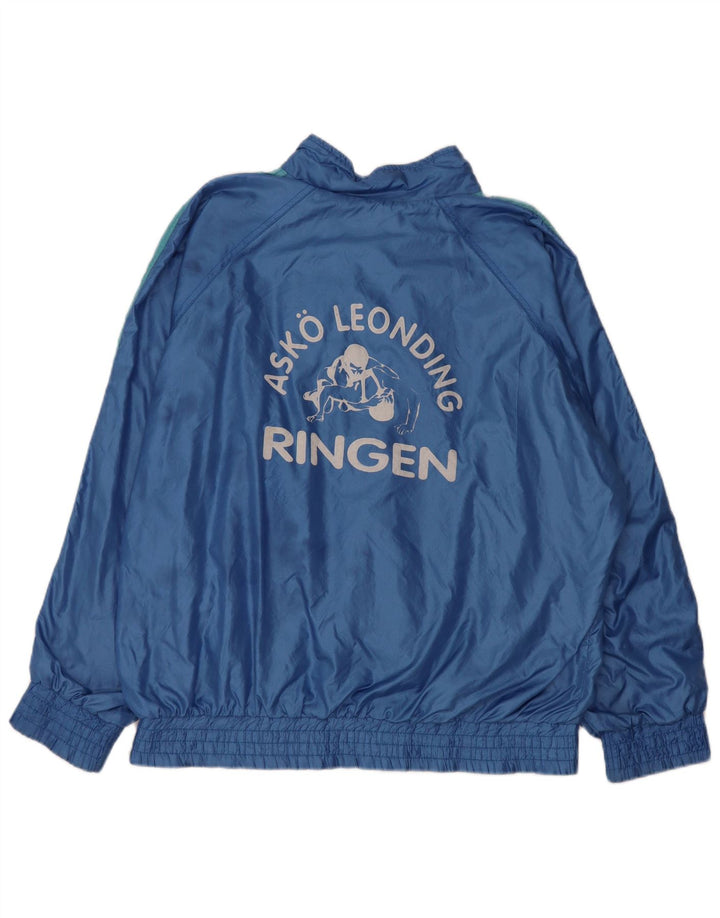 Erima Herren-Trainingsanzugoberteil mit grafischer lockerer Passform, mittelblau, Farbblock