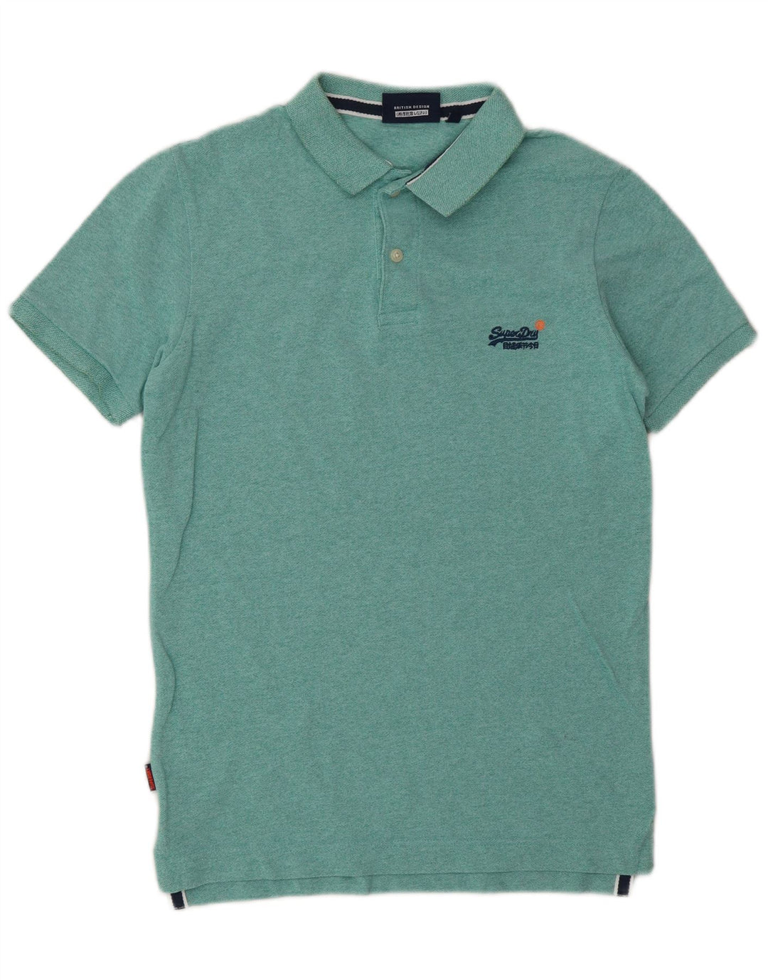 SUPERDRY Herren-Poloshirt, Größe S, grüne Baumwolle