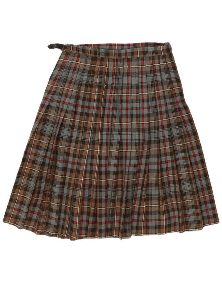 James Pringle Damen Kilted-Wickelrock W30 Mittelbraun karierte Schurwolle