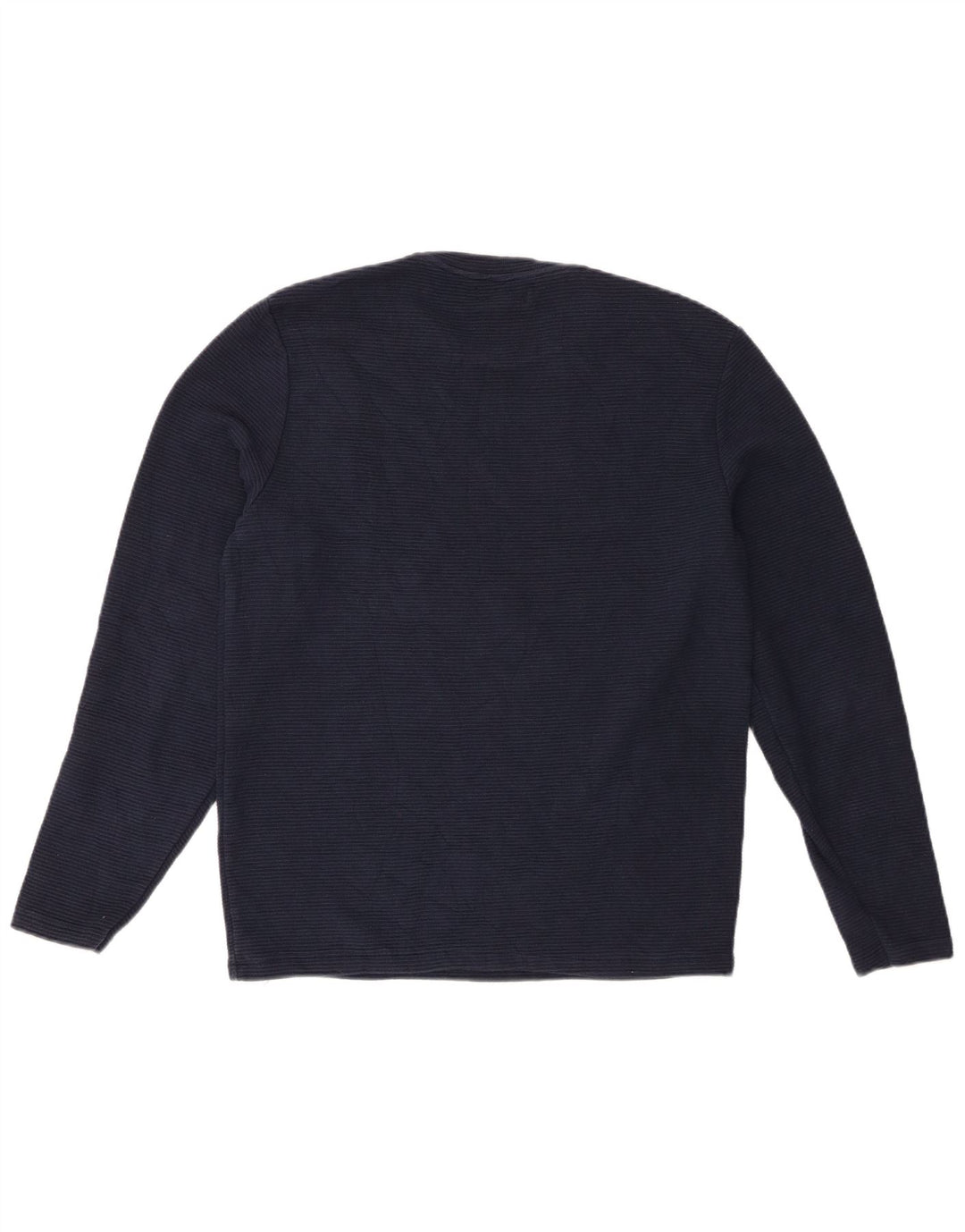 Zara Herren-Pullover mit Rundhalsausschnitt, groß, marineblaue Baumwolle