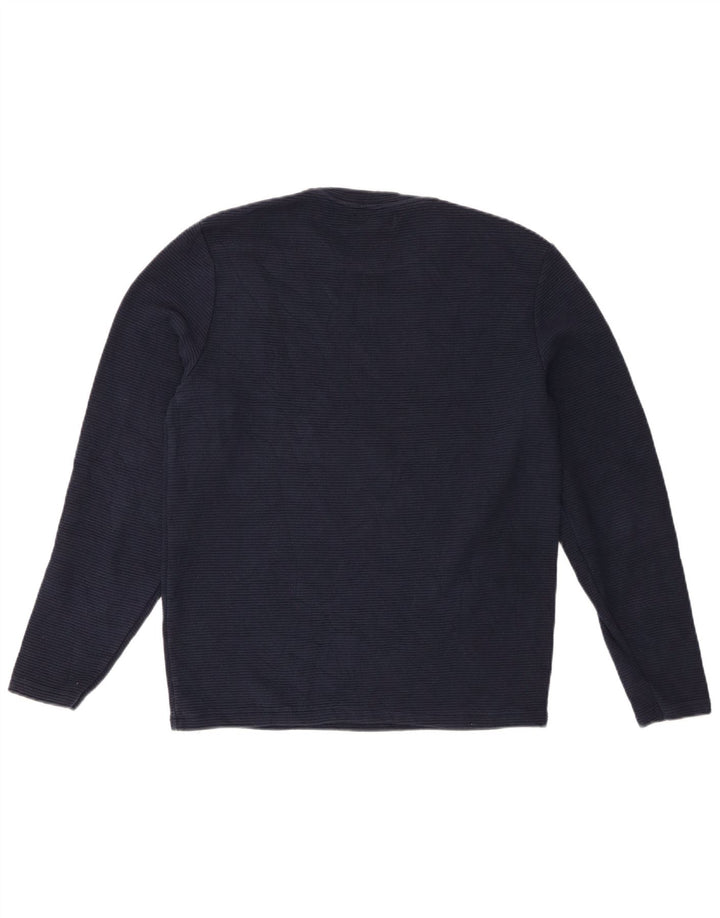 Zara Herren-Pullover mit Rundhalsausschnitt, groß, marineblaue Baumwolle