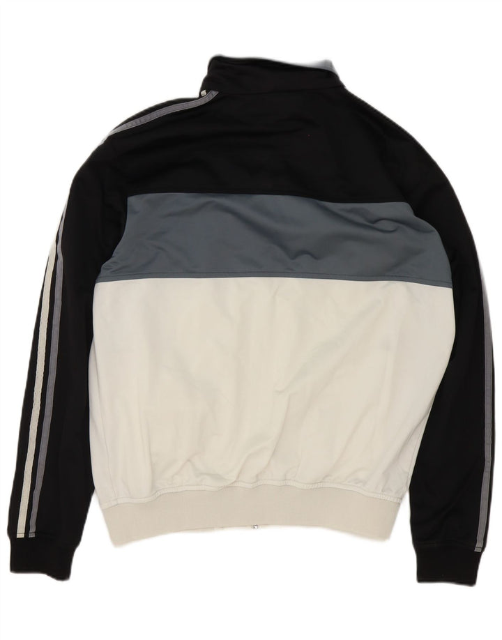 Kappa Herren-Trainingsanzug-Top-Jacke XL, weißes Farbblock-Polyester