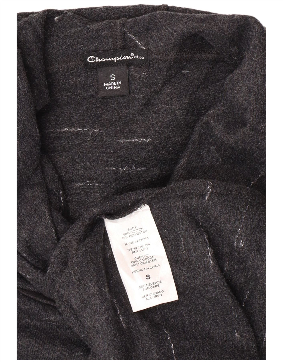 Champion Damen-Kapuzenpullover in Übergröße, Gr. 10, Größe S, grau gefleckte Baumwolle