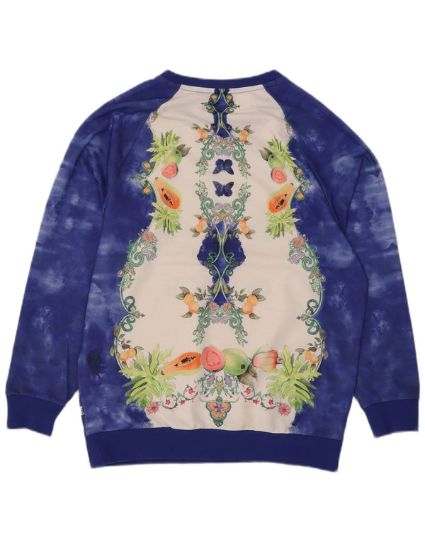 Adidas Damen Graphic Oversized Sweatshirt Pullover UK 10 Small Blau