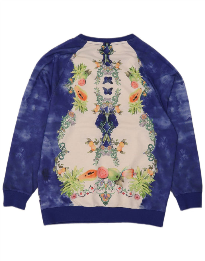 Adidas Damen Graphic Oversized Sweatshirt Pullover UK 10 Small Blau