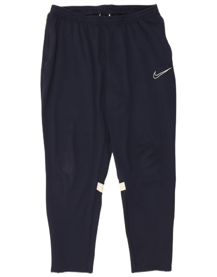 Nike Herren-Trainingshose XL, marineblaues Colourblock-Polyester