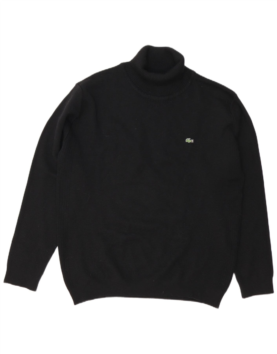 Lacoste Herren Rollkragenpullover Pullover Größe 8 3XL Schwarze Wolle
