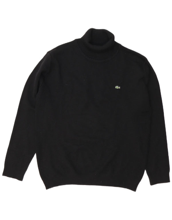 Lacoste Herren Rollkragenpullover Pullover Größe 8 3XL Schwarze Wolle