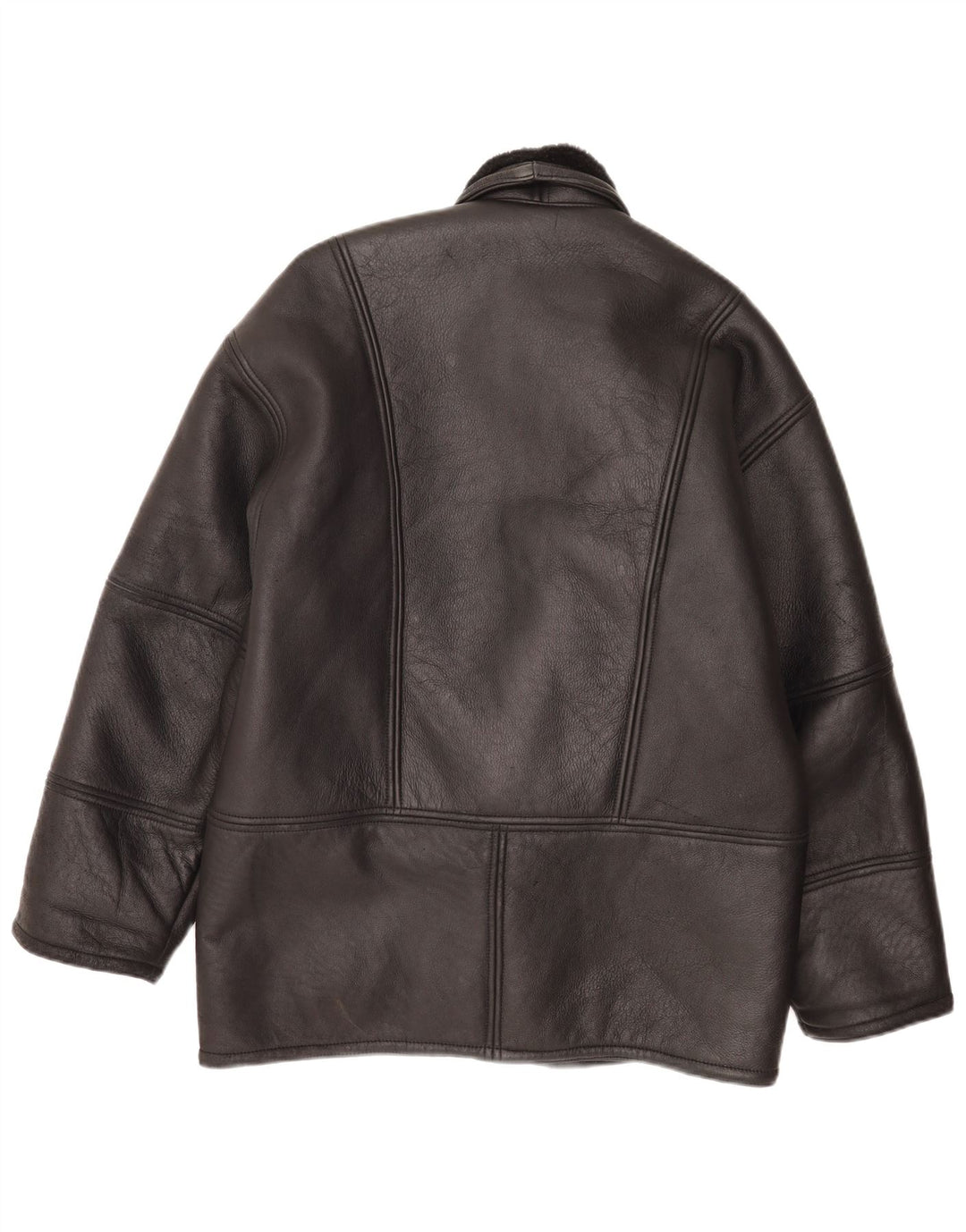 Vintage Herren Shearling Jacke IT 48 Medium Schwarz