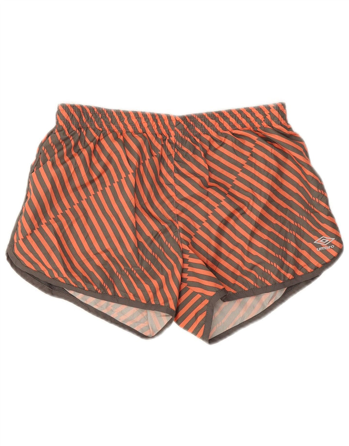 Umbro Herren-Sportshorts aus mittelorange gestreiftem Polyester