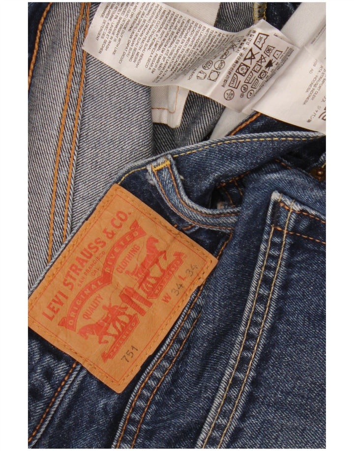Levi's Herren 751 Straight Jeans W34 L29 Blaue Baumwolle