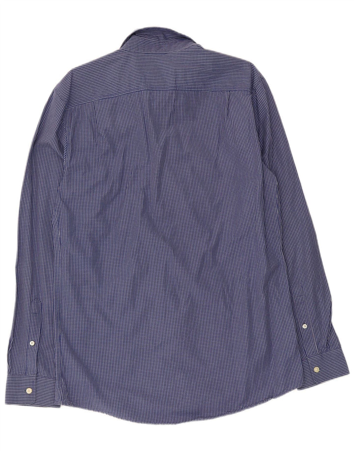 Jack Wills Herrenhemd aus mittelblauer Gingham-Baumwolle
