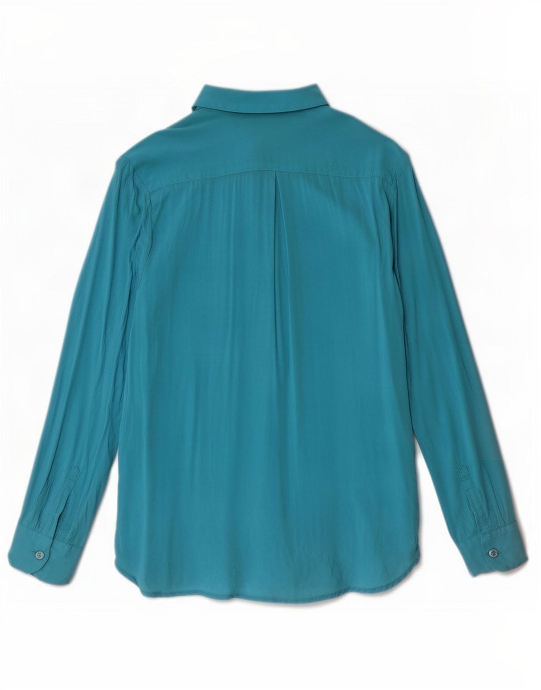 Benetton Damen-Hemd UK 10 Small Blaue Viskose