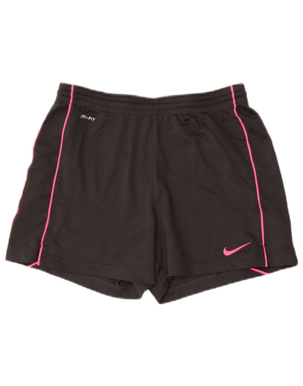 Nike Damen Dri Fit Sport Shorts UK 10 Small Grau Polyester