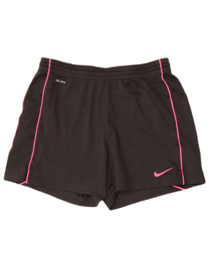 Nike Damen Dri Fit Sport Shorts UK 10 Small Grau Polyester