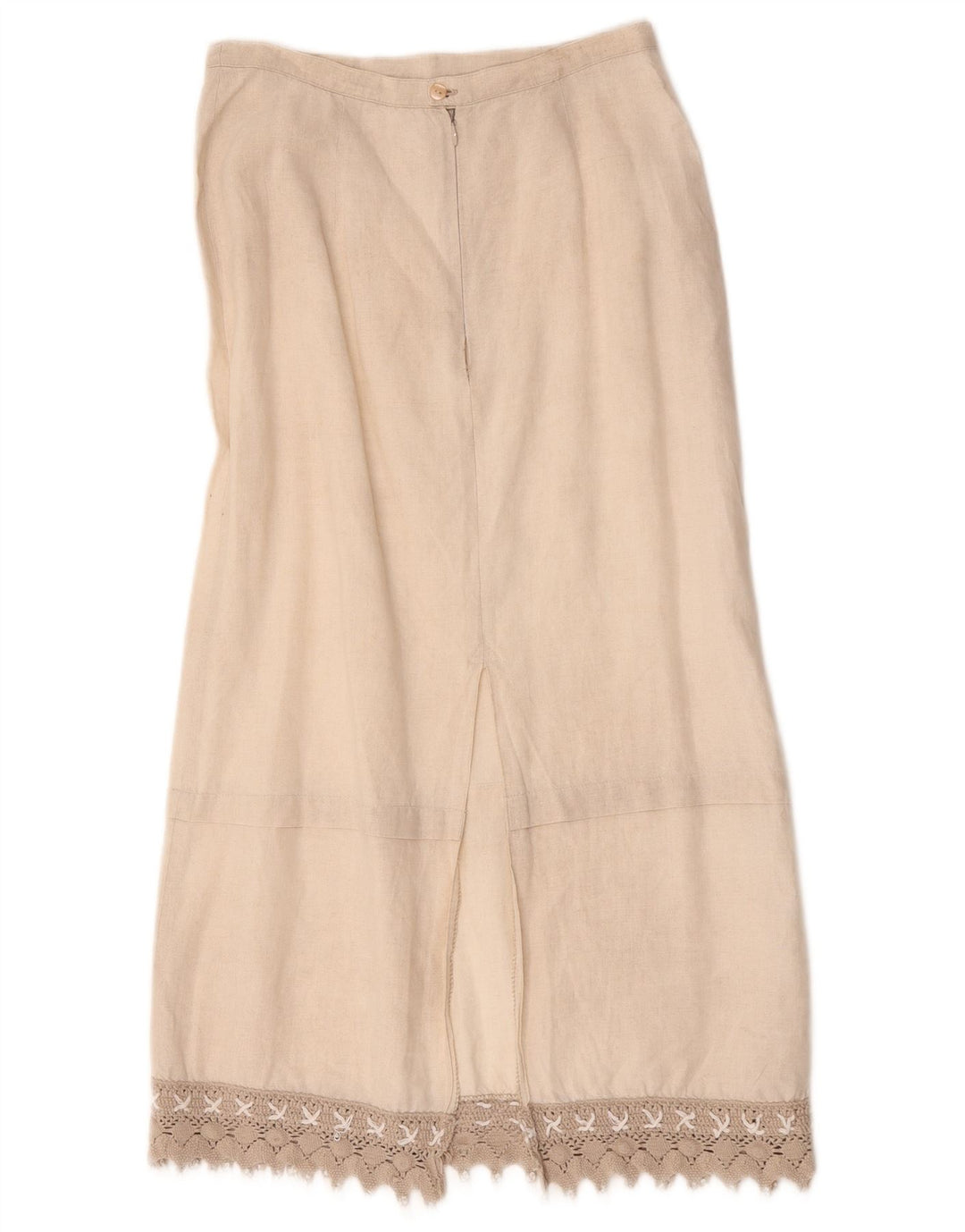 L.Pucci Damen Midirock IT 44 Medium W28 Beige Leinen