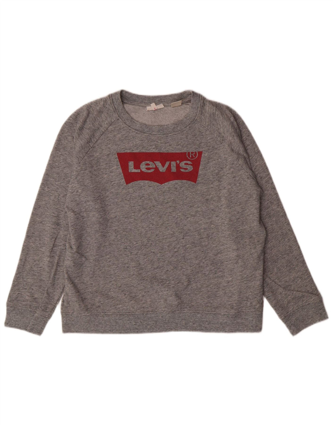 LEVI'S Womens Oversized Graphic Sweatshirt Jumper UK 10 Small Grey Cotton