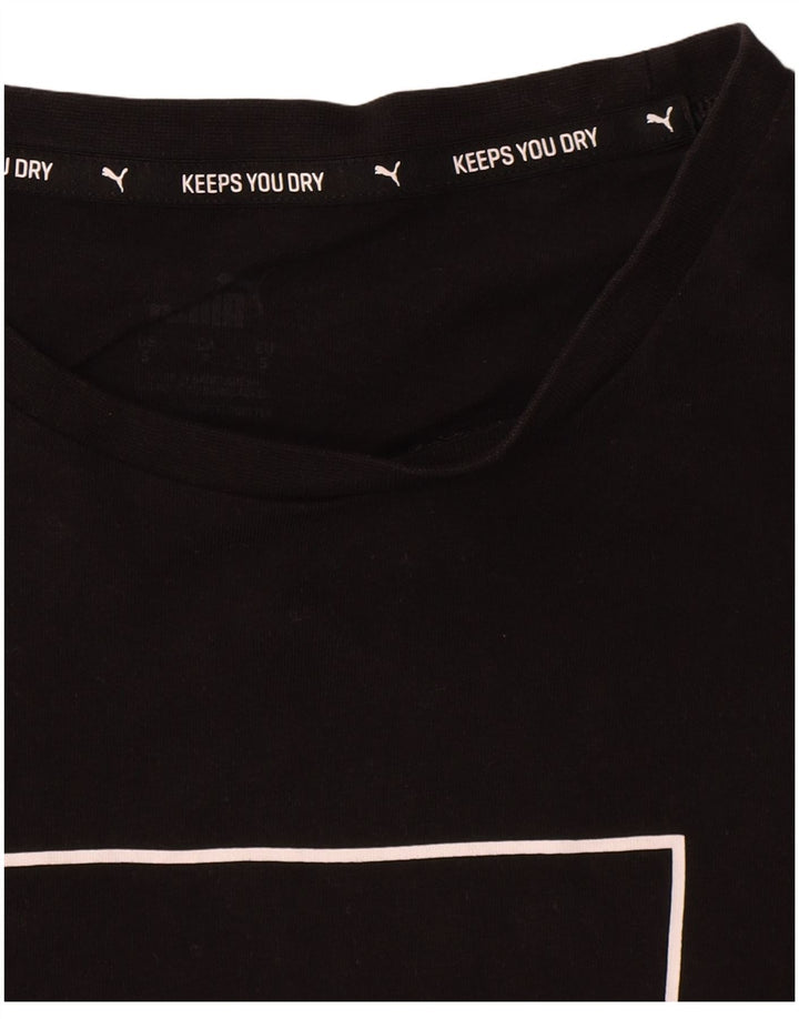 Puma Herren Grafik T-Shirt Top Small Schwarz Baumwolle