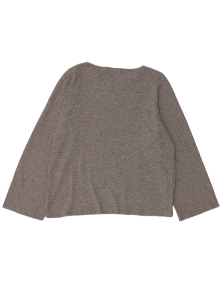 Zara Damen Trafaluc Übergroßes Top Langarm UK 10 Small Grau