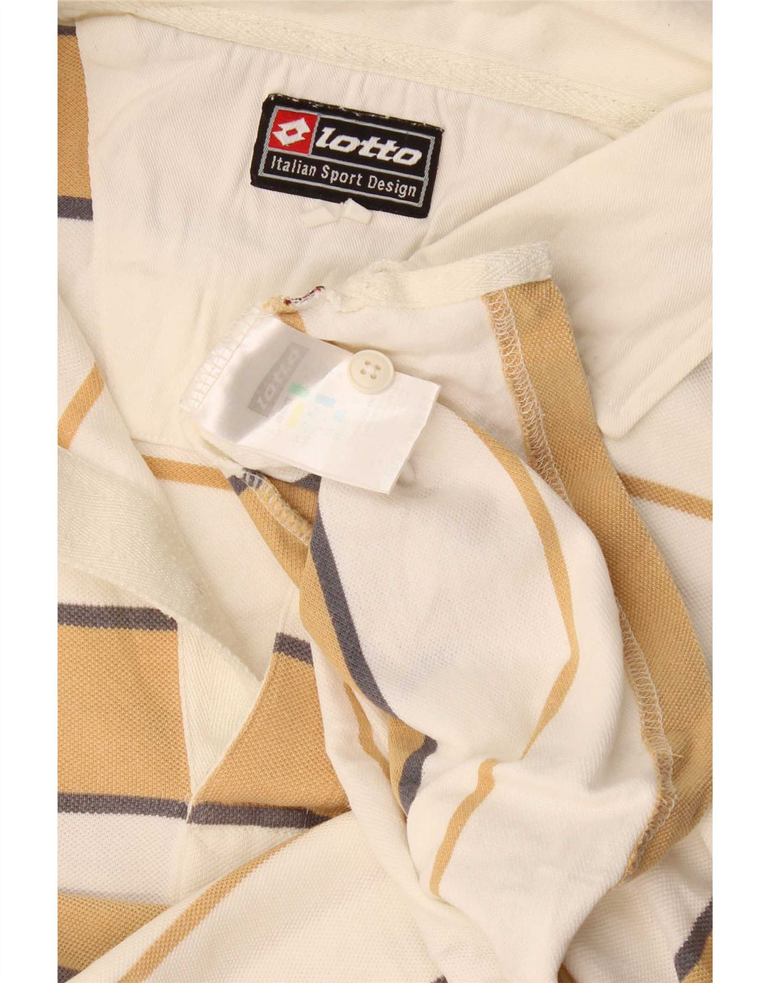 Lotto Herren-Poloshirt, groß, weiß gestreift