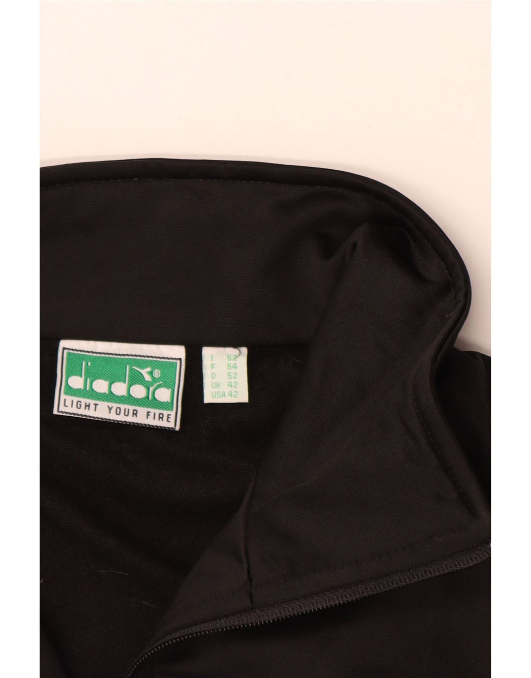 DIADORA Herren-Trainingsanzug-Oberteil, Jacke, Größe 42, Größe L, Schwarz, Polyester