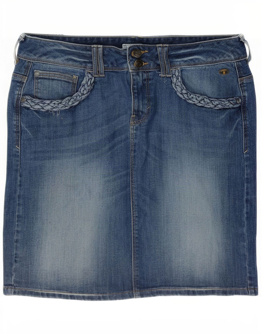 Tom Tailor Damen Mini-Jeansrock EU 40 Medium W34 Blaue Baumwolle