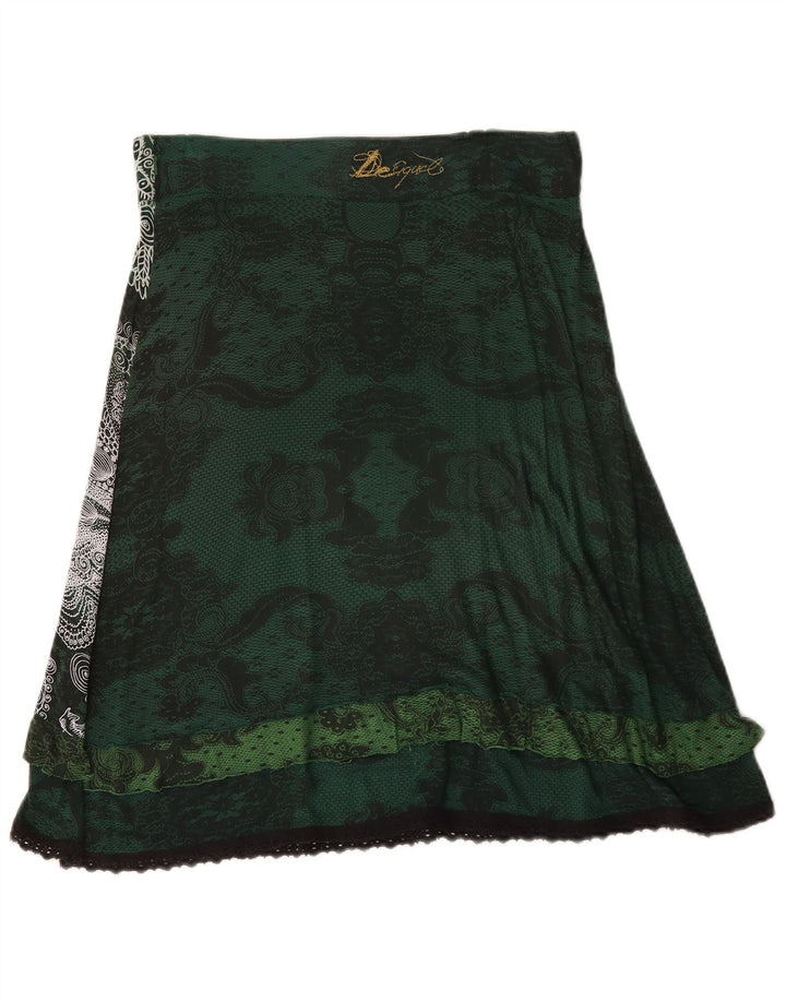 Desigual Damen A-Linienrock Medium W30 Grün geblümt