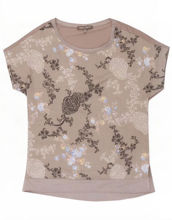 Laura Ashley Damen-Blusenoberteil UK 8 Small Grey Floral Polyester
