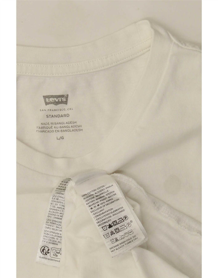 Levi's Herren Standard T-Shirt Top Large Weiß Baumwolle