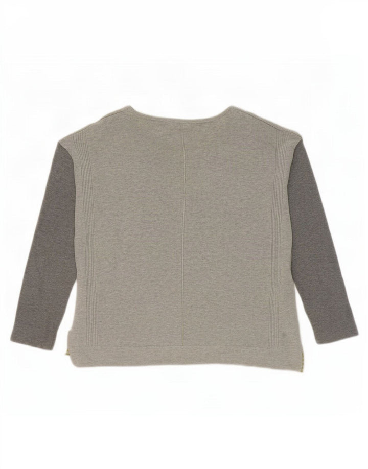 White Stuff Damen-Pullover mit U-Boot-Ausschnitt, UK 12, Mittelgrau, Farbblock