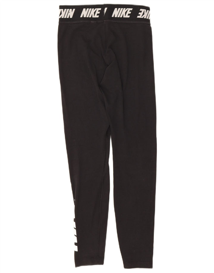 Nike Womens Graphic Leggings UK 8 Small Schwarz Baumwolle