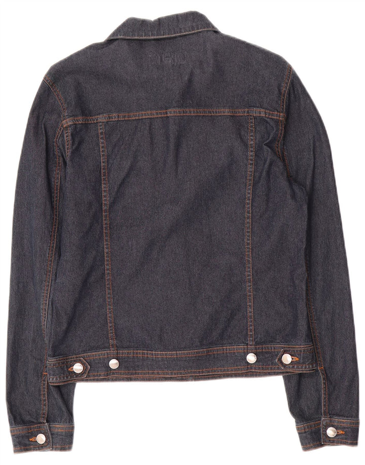 Escada Damen Jeansjacke IT 36 XS Marineblaue Baumwolle