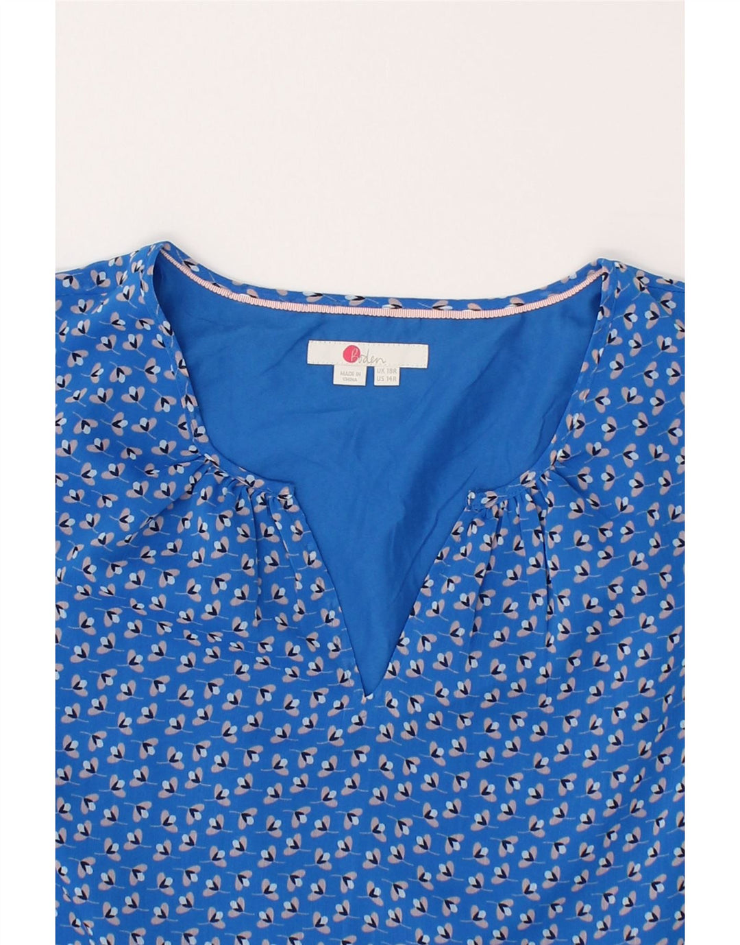 BODEN Womens Abstract Pattern Long Sleeve A-Line Dress UK 18 XL Blue Vintage Boden and Second-Hand Boden from Messina Hembry 