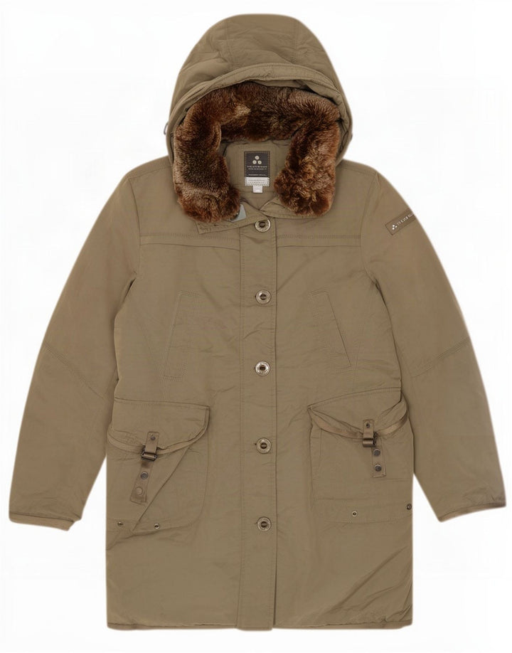 PEUTEREY Wattierter Damenmantel mit Kapuze IT 48 XL Khaki Polyamid
