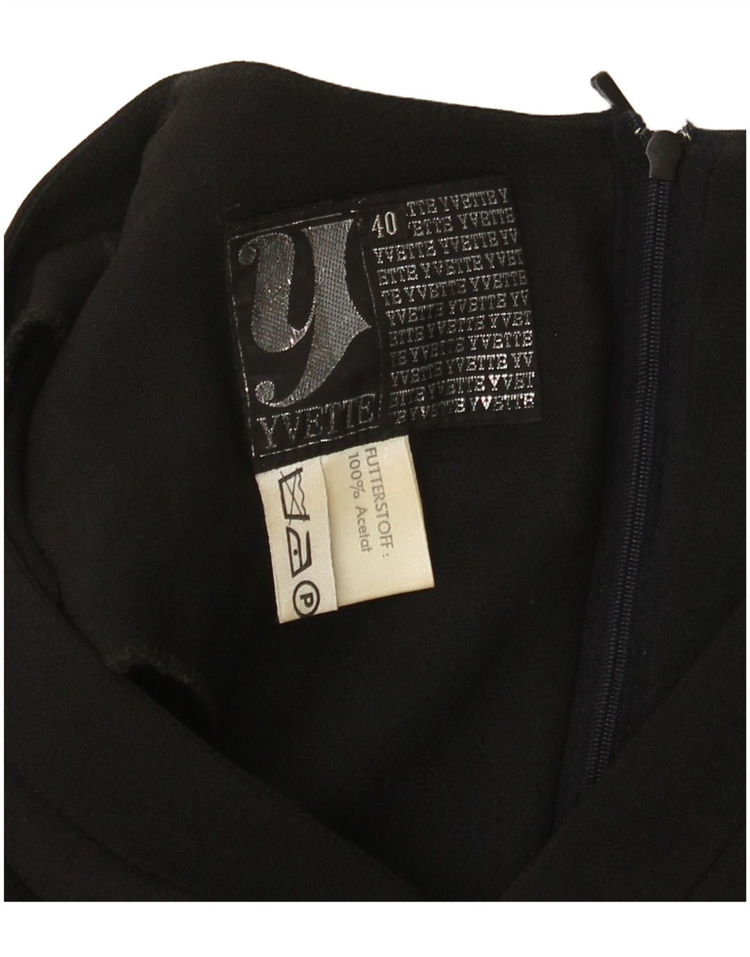 Yvette Damen Langarm-A-Linien-Kleid EU 40 Mittelschwarzes Acetat