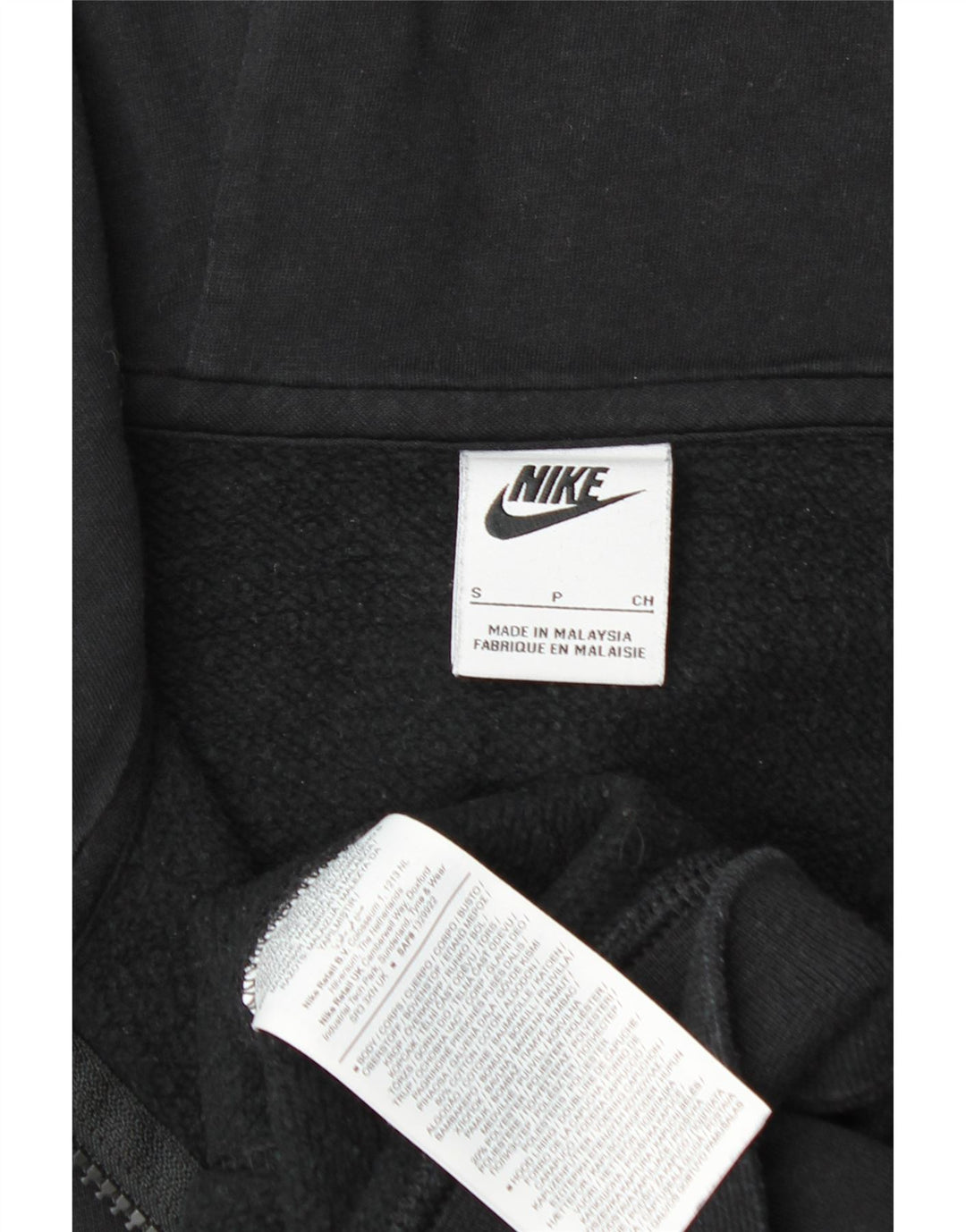 NIKE Herren-Kapuzenpullover mit Reißverschluss, Größe S, Schwarz, Baumwolle