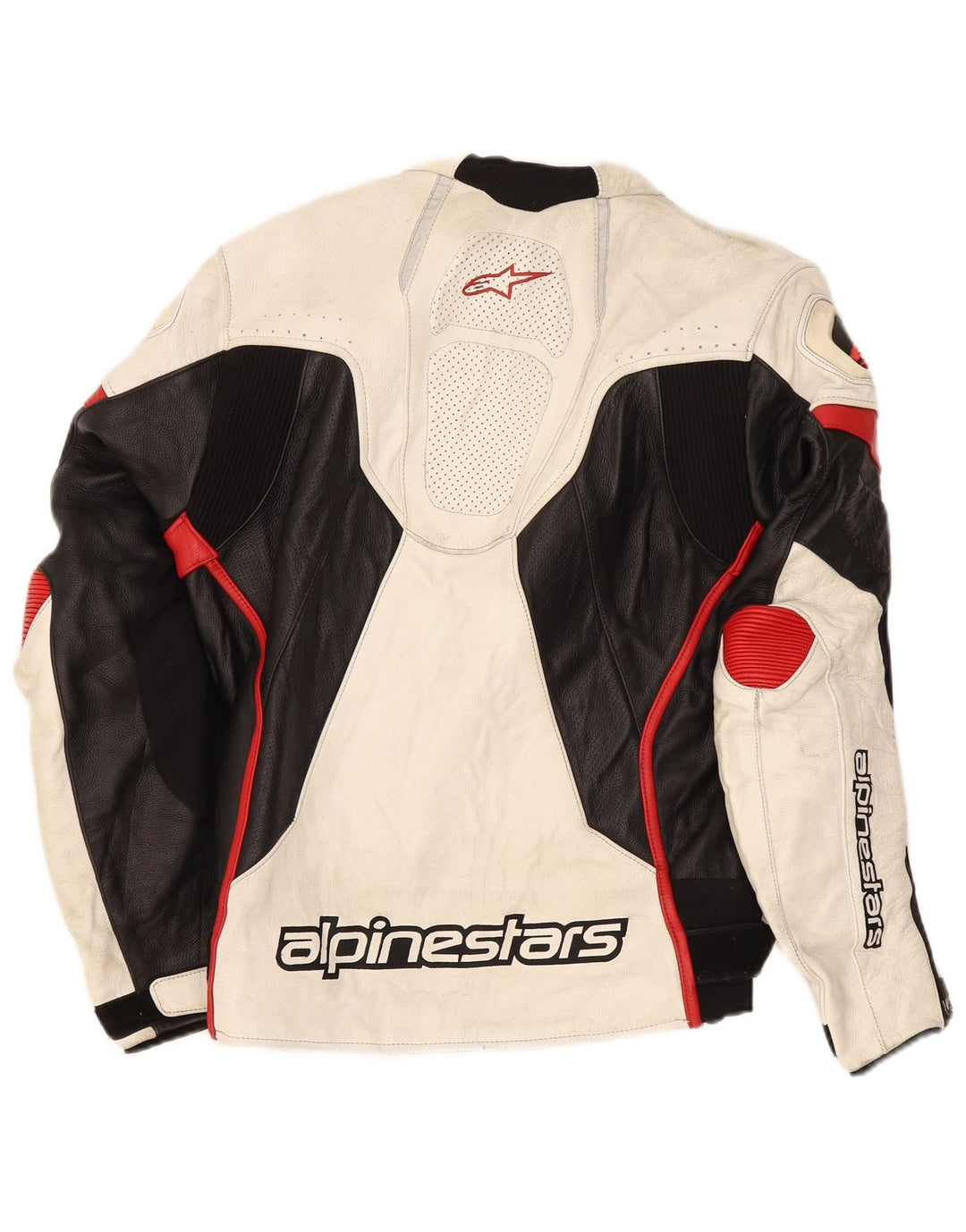 Alpinestars Herren-Grafik-Racer-Jacke, Größe 52, groß, weißer Farbblock