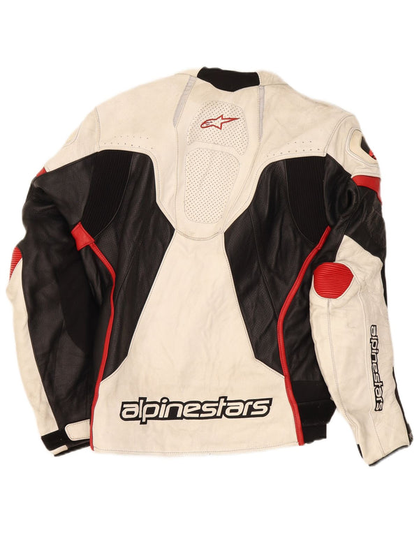 Alpinestars Herren-Grafik-Racer-Jacke, Größe 52, groß, weißer Farbblock