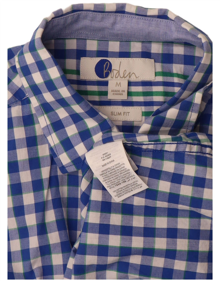 BODEN Herren-Slim-Fit-Hemd aus mittelblauer Gingham-Baumwolle